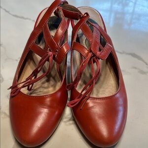 J. Jill Red Leather Flats